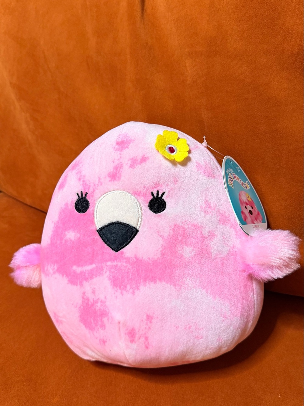 Cookie Squishmallow, Plush Pink Bird Soft Toy for Small Pets